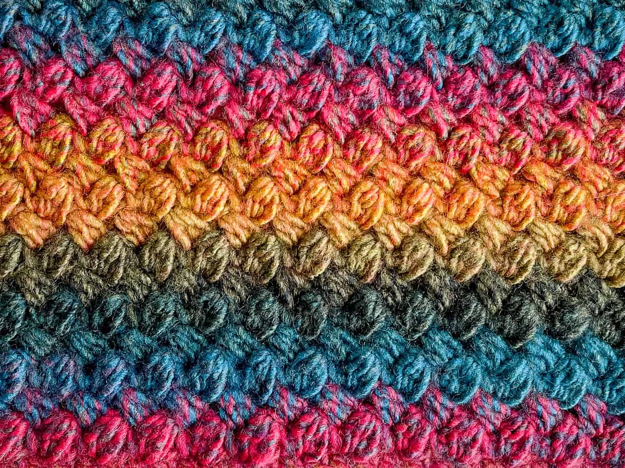 Interlocking puff crochet stitch tutorial