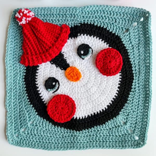 crochet penguin granny square
