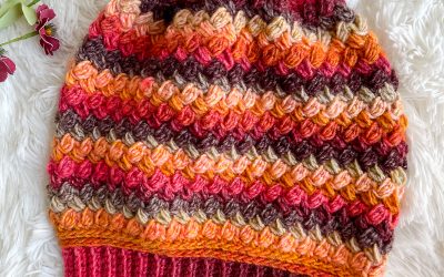Puff Stitch Crochet Hat free top down beanie crochet pattern