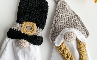 Crochet Pilgrim Gnomes Thanksgiving Towel Topper pattern set