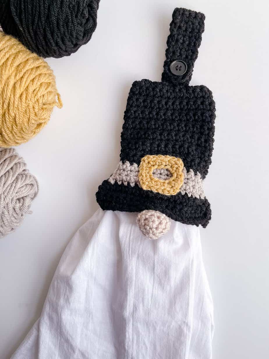 Pilgrim Gnome Towel Topper free crochet pattern