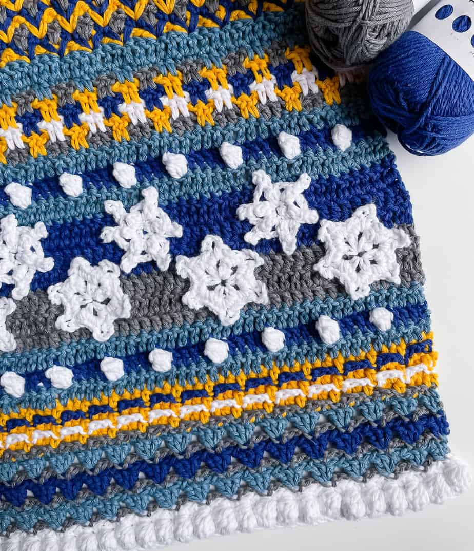 free crochet stitch sampler winter blanket