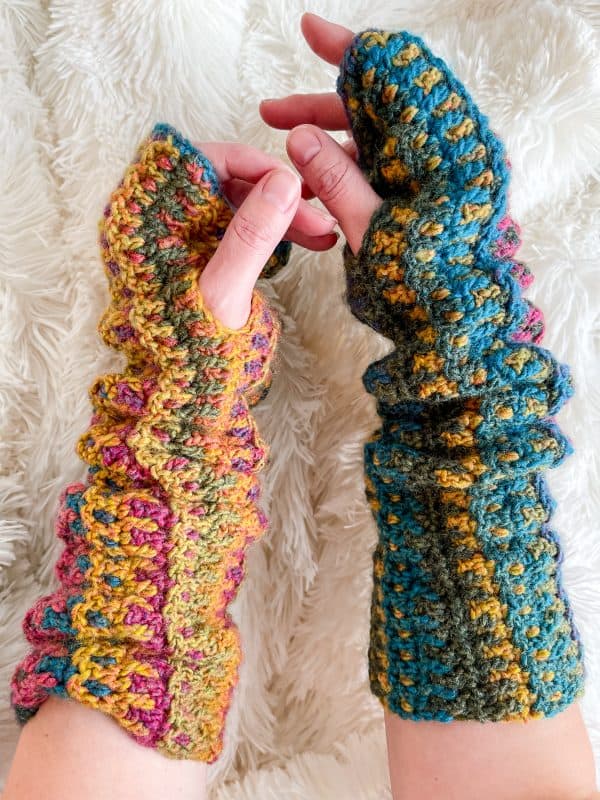 Mountain Trail crochet arm warmers pattern