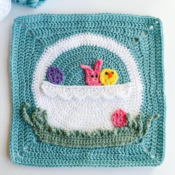 Easter Basket Granny Square free crochet pattern