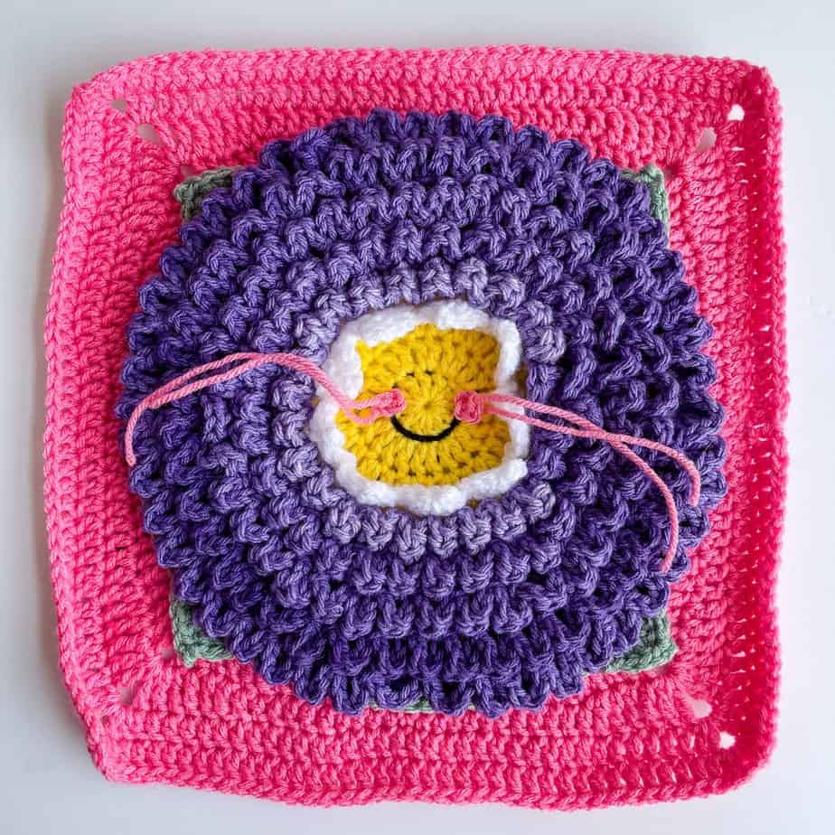 crochet flower assembly process