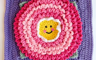 Happy Crochet Flower Square free crochet pattern!