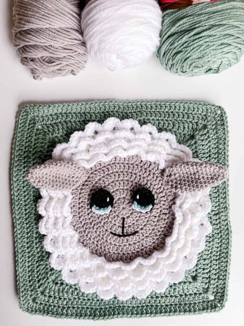 crochet lamb pattern granny square 