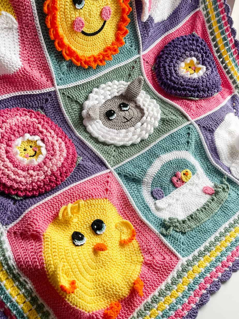 Crochet Easter Blanket free crochet pattern