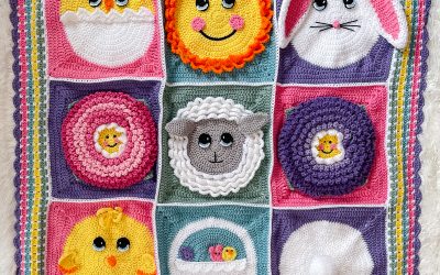 Crochet Easter Blanket with 9 Spring themed Squares!