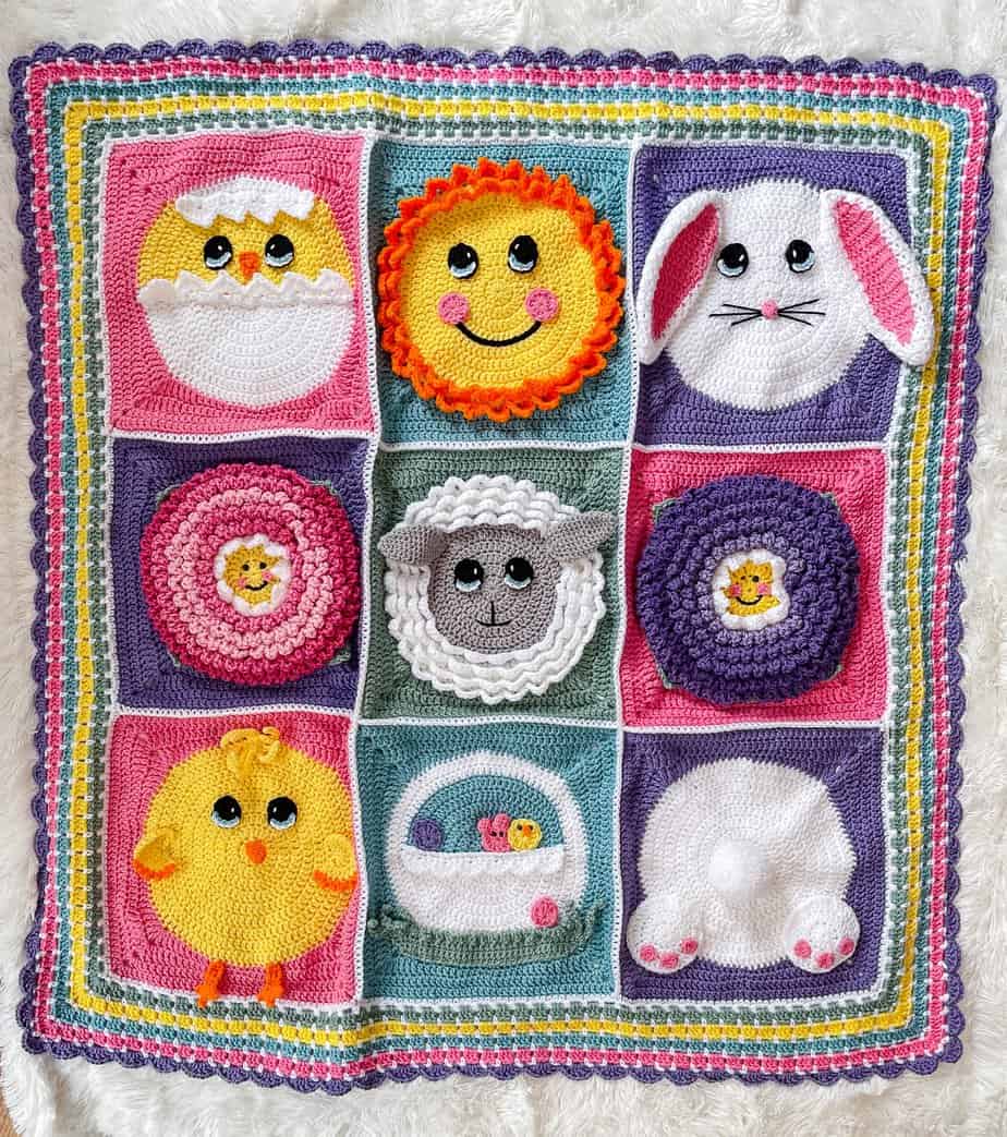 Crochet Easter Blanket free crochet pattern