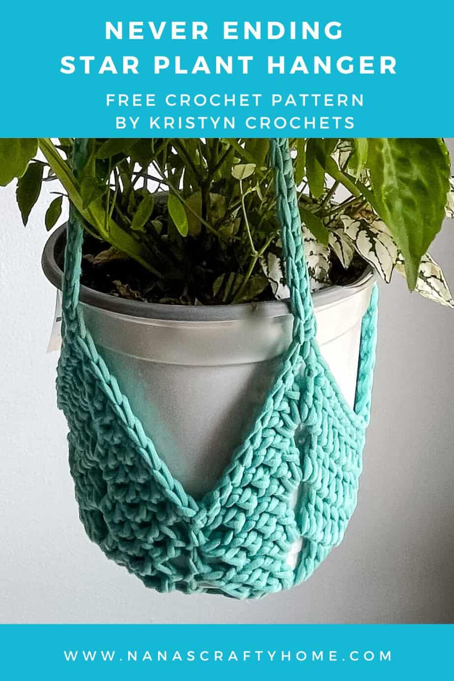 The Never Ending Star crochet plant hanger pattern