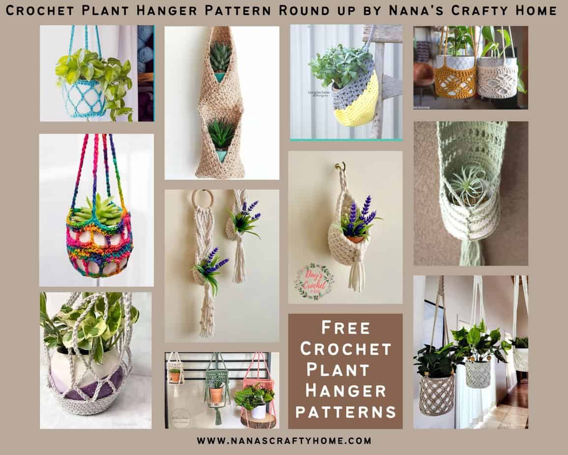 Crochet Plant Hanger Patterns roundup by Nana's Crafty Home
