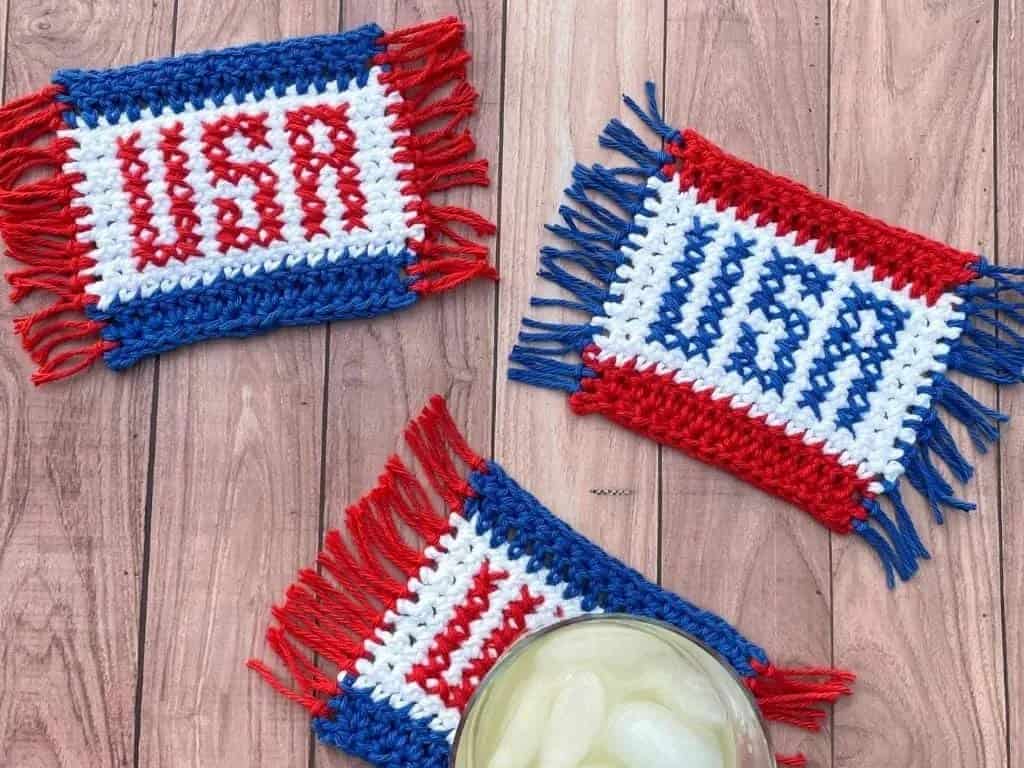 USA Mug Rug by Remington Lane Crochet