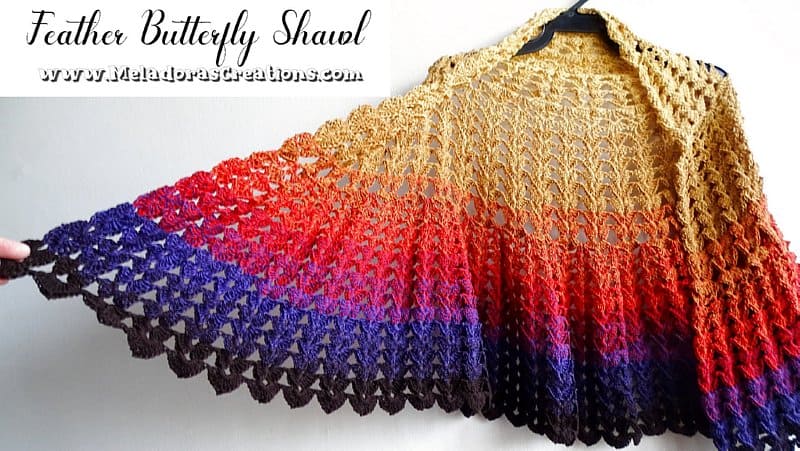Feather Butterfly Shawl by Meladora's Creations