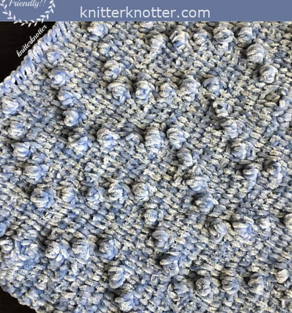 All Bobbled Up Tunisian Baby Blanket by Knitter Knotter