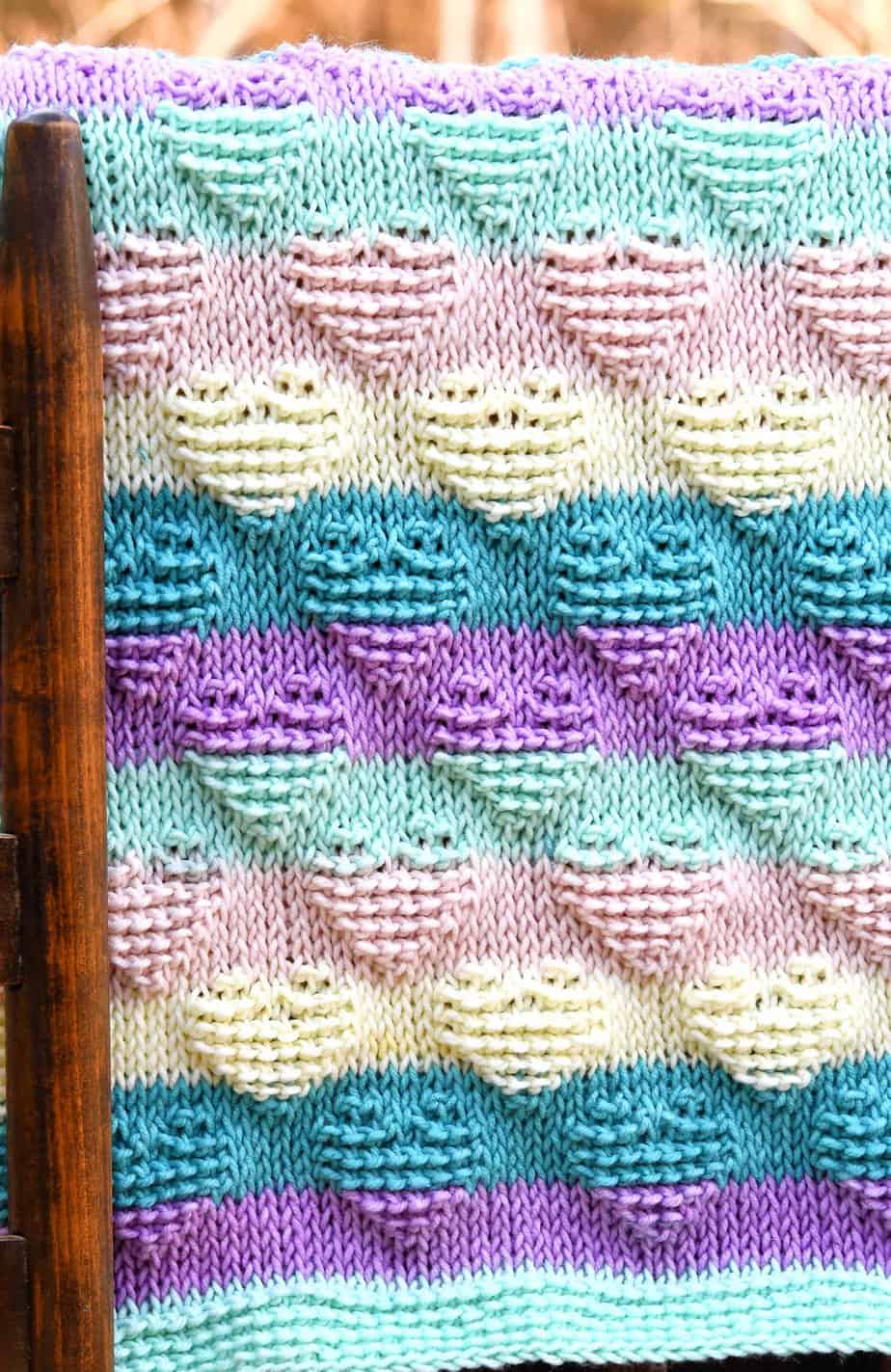 Striped Hearts Baby Blanket by Make it Crochet
