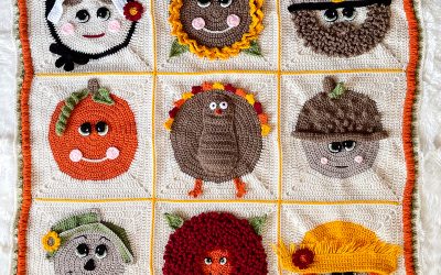 Fall Granny Square Blanket 9 Square Crochet Throw Pattern