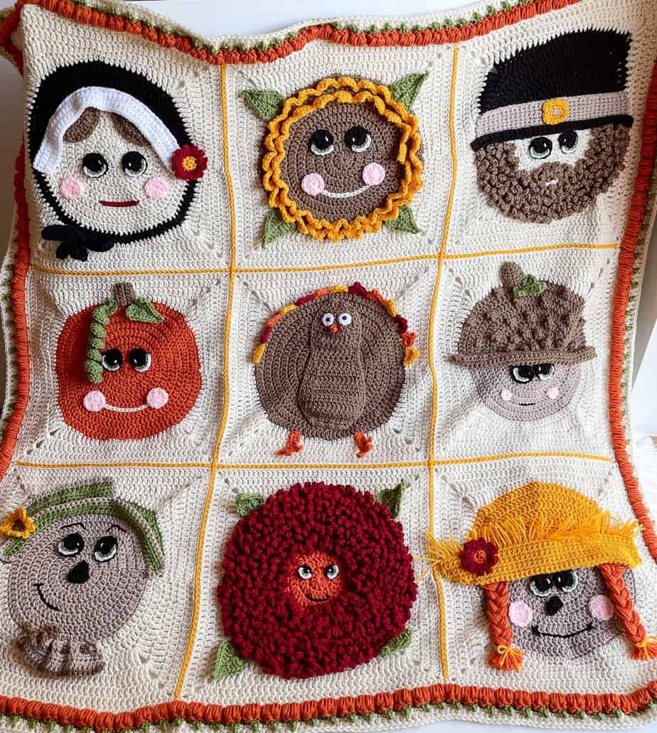 Fall Granny Square Blanket free crochet pattern