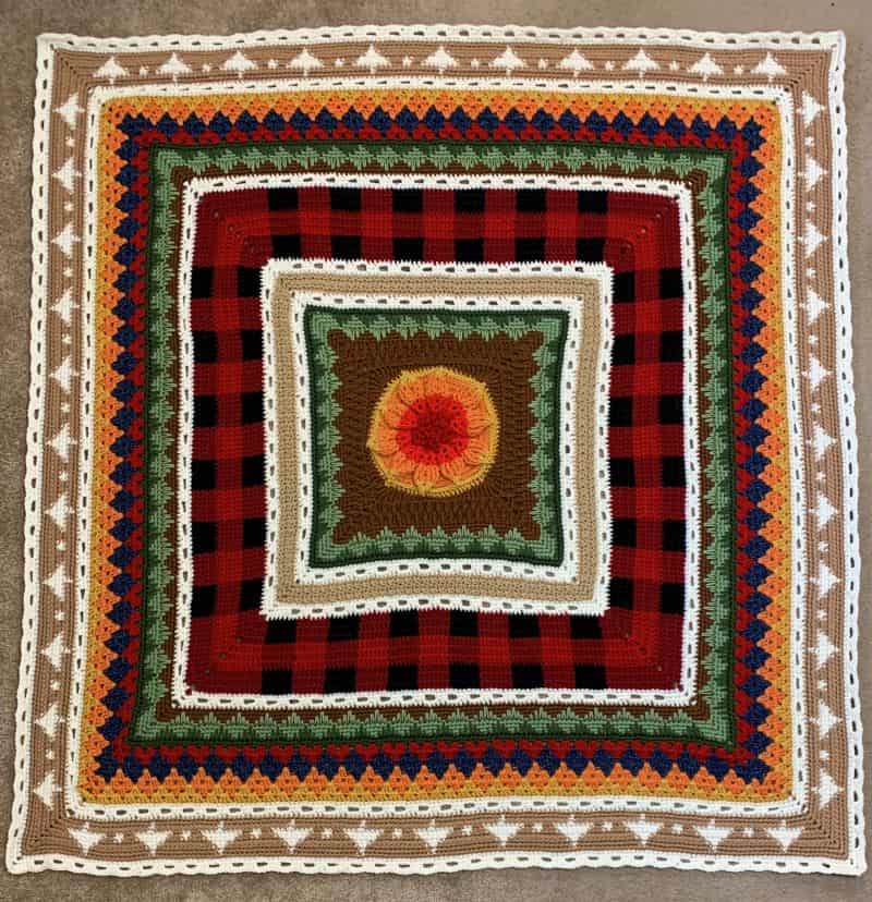 Fireside Stitch Sampler Blanket free crochet pattern