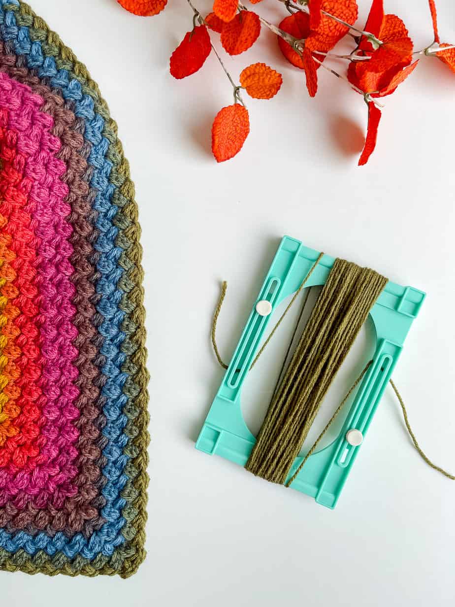 crochet puff stitch scarf process for tassels