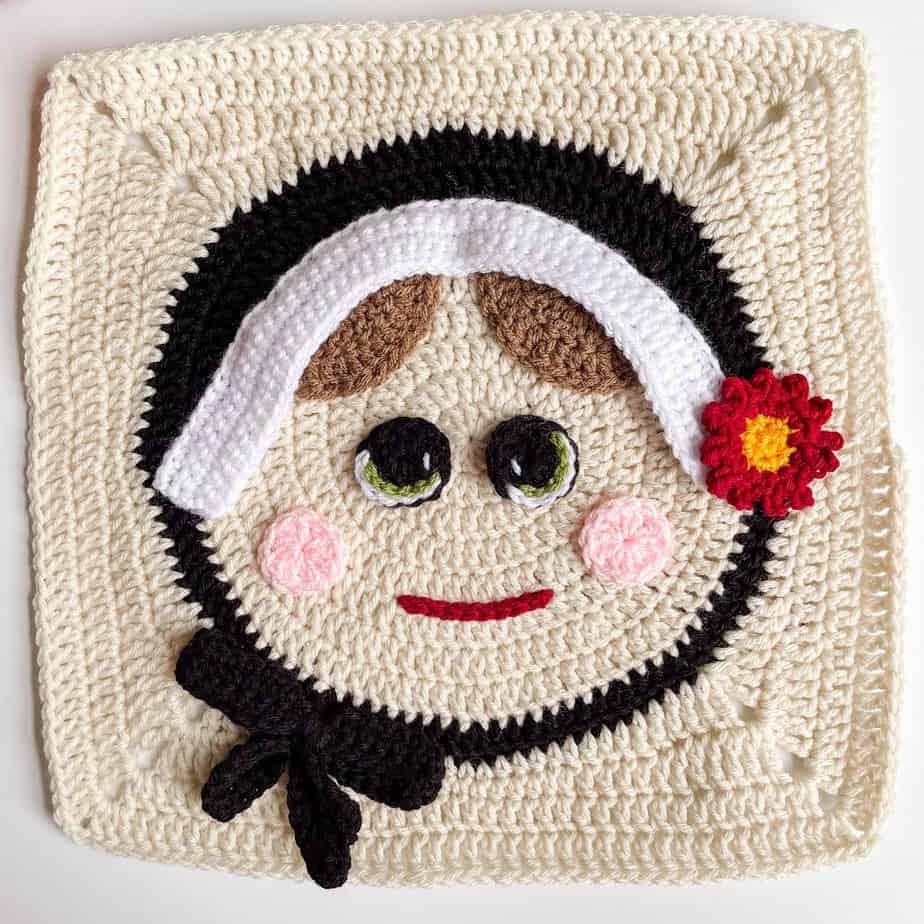 Crochet Pilgrim Woman Granny Square free crochet pattern