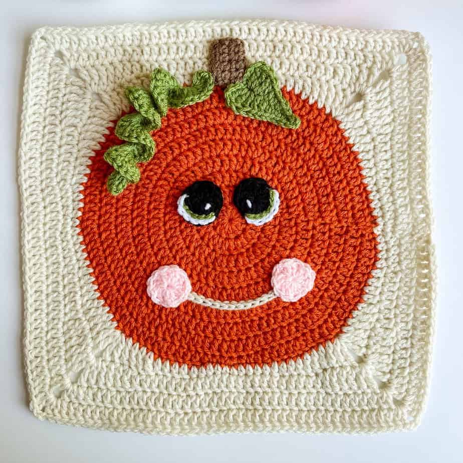 pumpkin crochet square