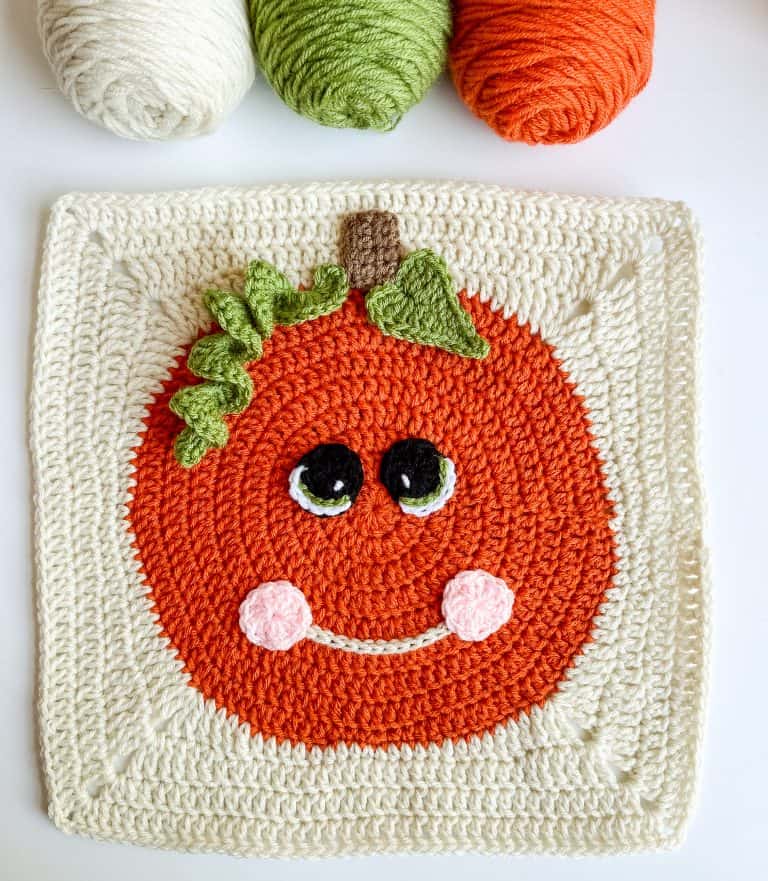 Pumpkin Square for blanket free pattern