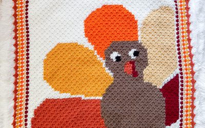 Crochet Thanksgiving Turkey Blanket a Fall C2C Throw!
