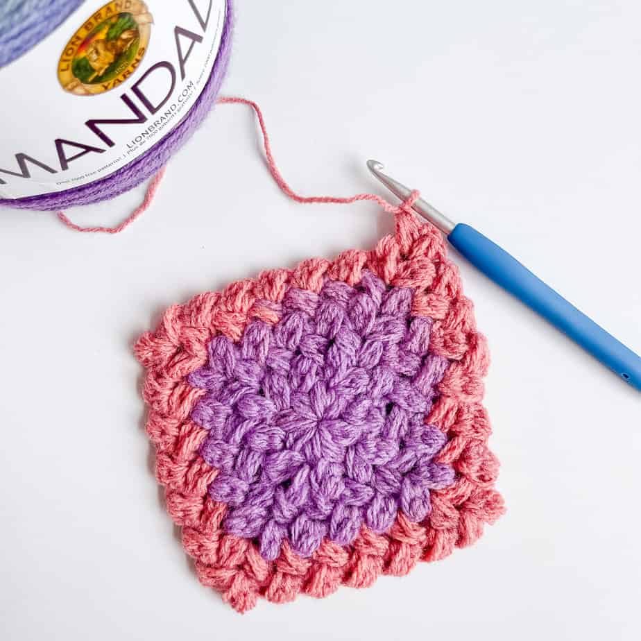 Puff Stitch Crochet Blanket pattern process