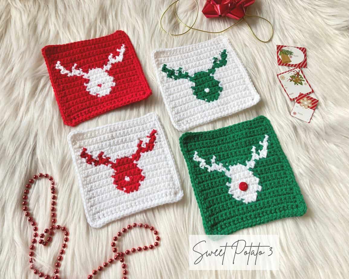 Reindeer Square by Sweet Potato 3 Designs