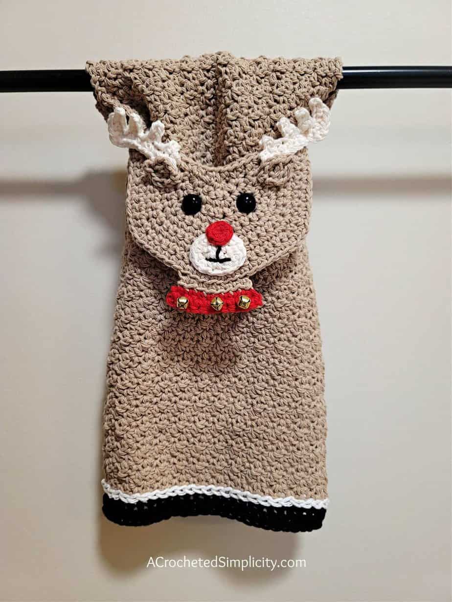 Reindeer Crochet Towel by A Crocheted Simplicity