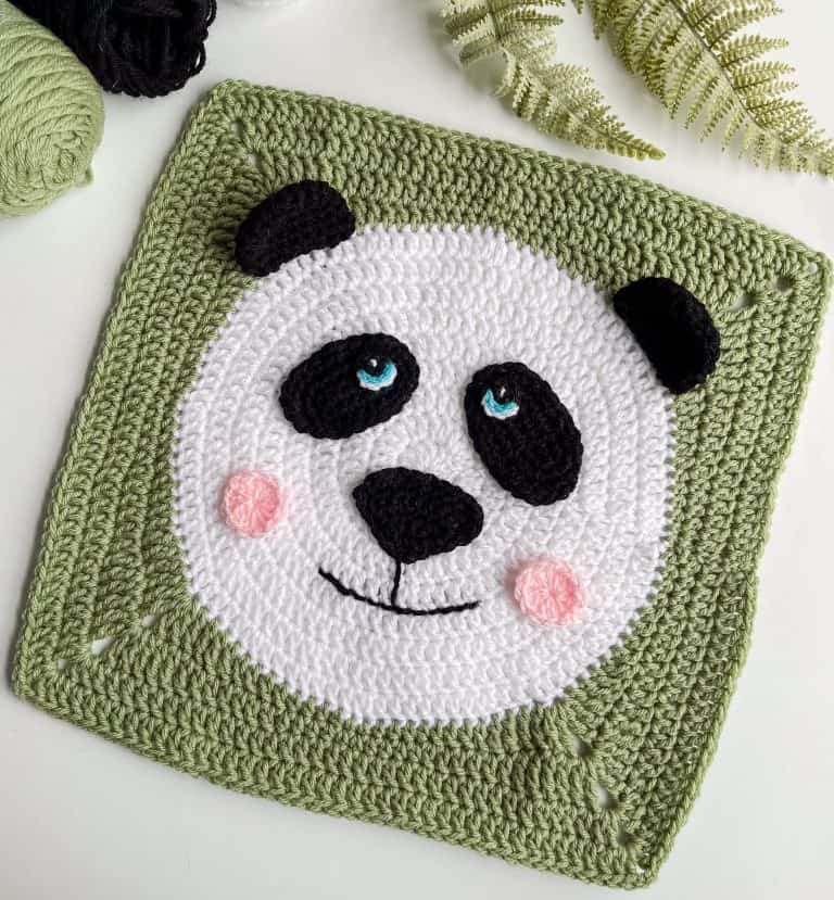 Panda Crochet Blanket Square