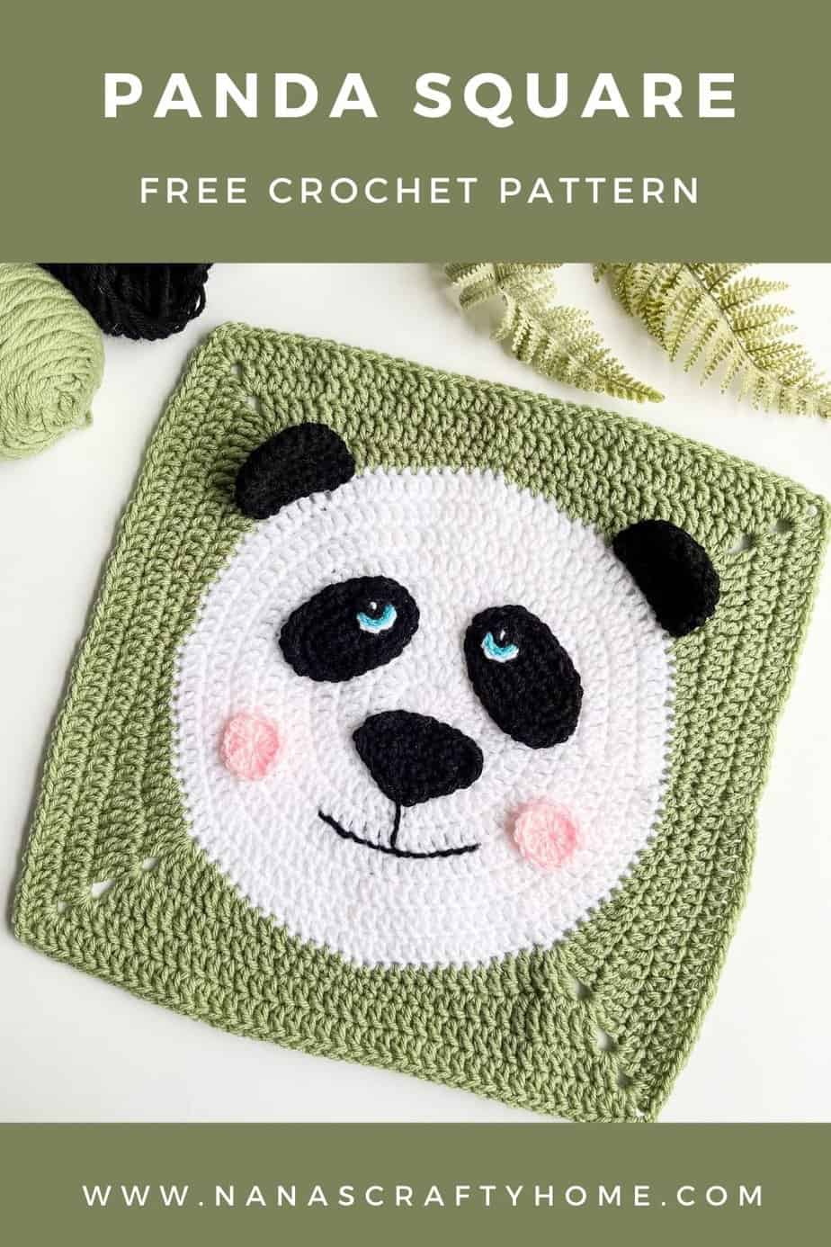 Panda Crochet Blanket Square