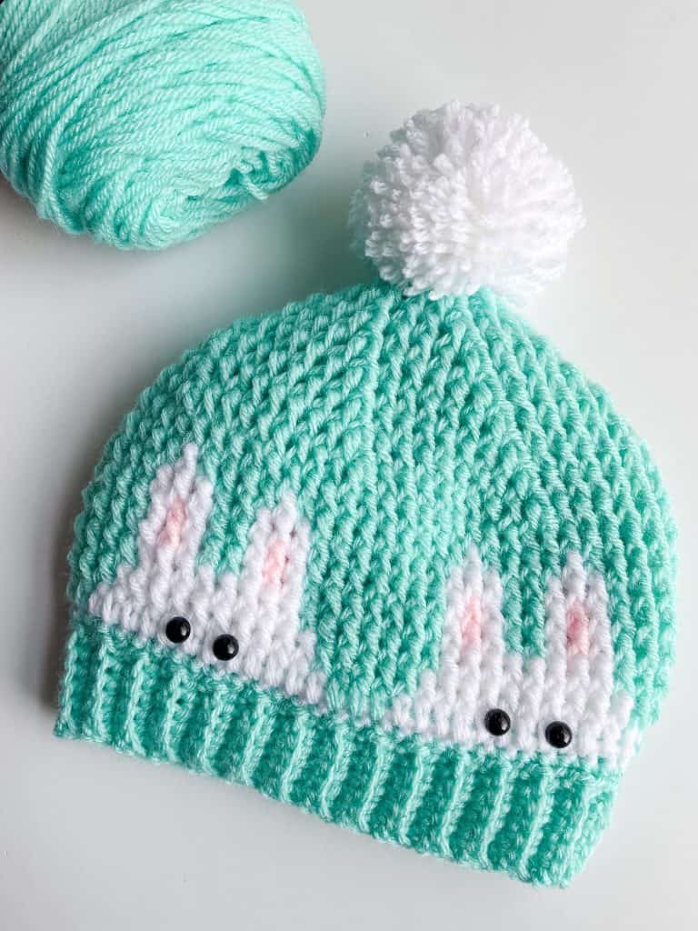 Crocheted Easter Bunny Hat free pattern