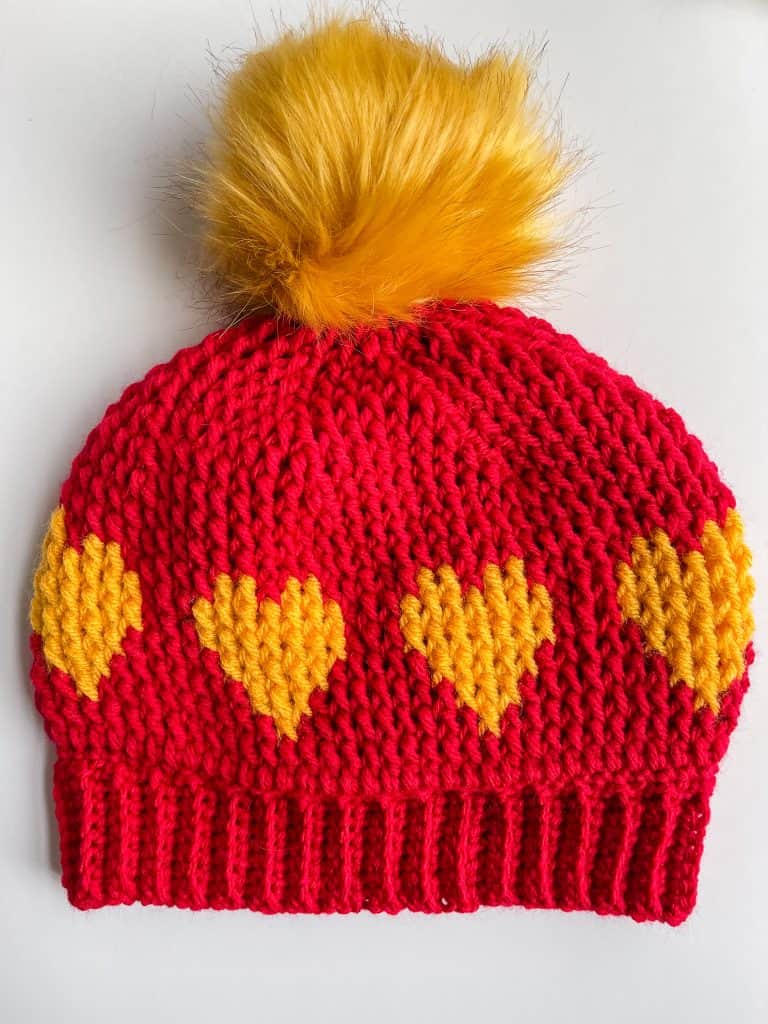 Heart crochet hat free pattern